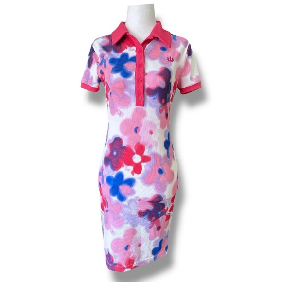 Juicy Couture Pink and Blue Floral Polo Mini Dress - Picture 1 of 15